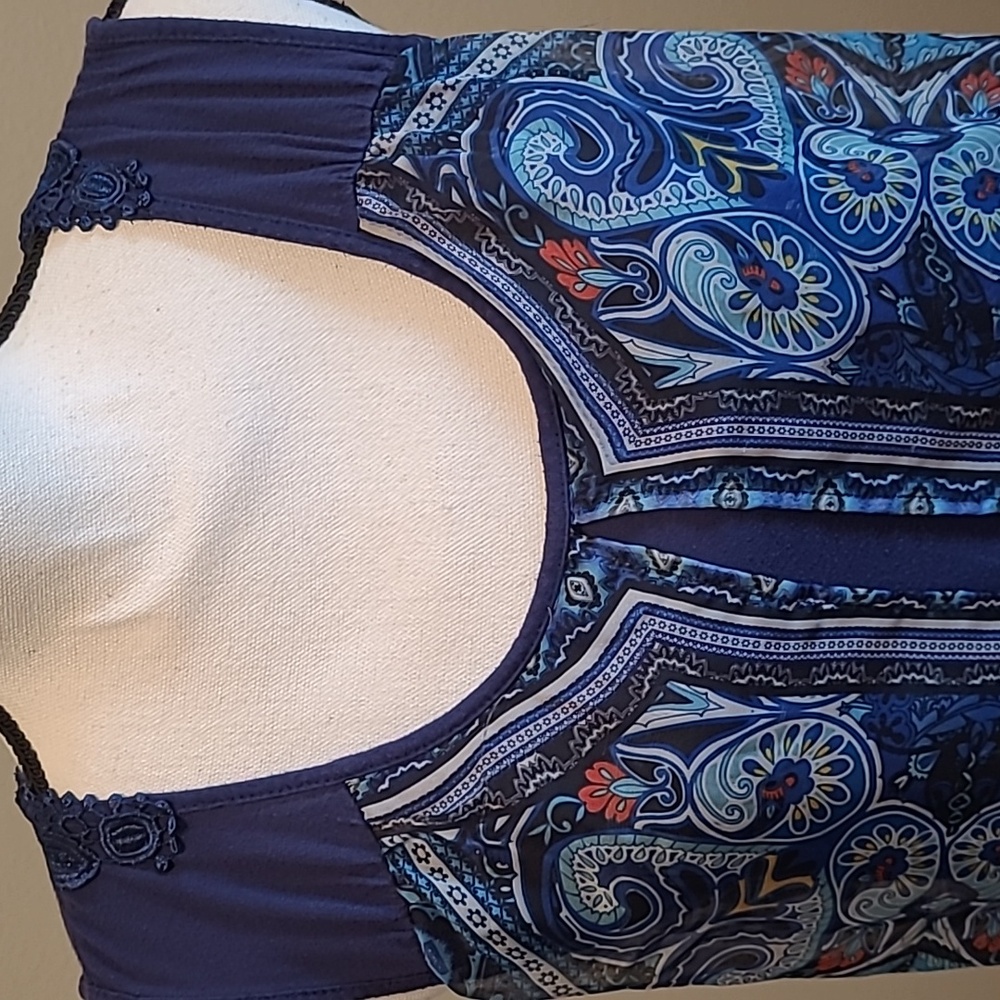 Blue Dress Top Lg Sleeveless - Picture 6 of 6